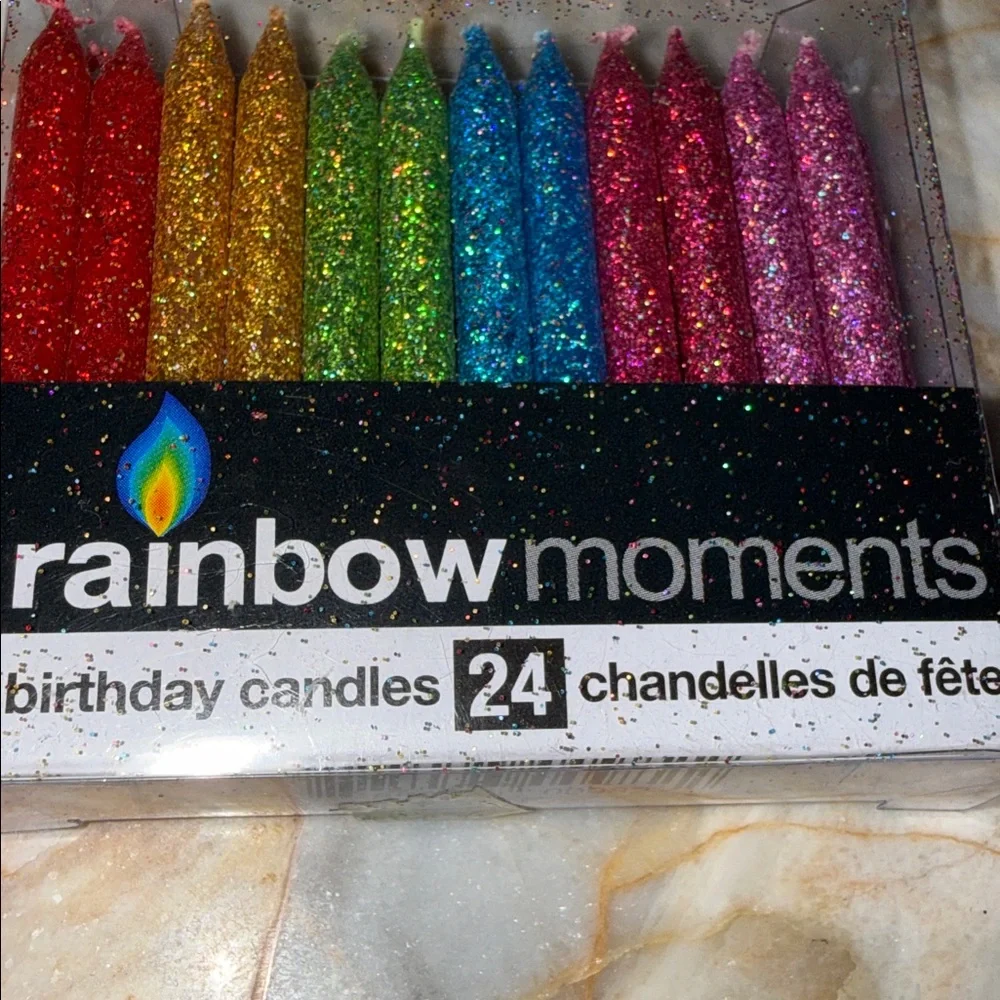 Glitter‎ Birthday Candles - Multicolor Set 24